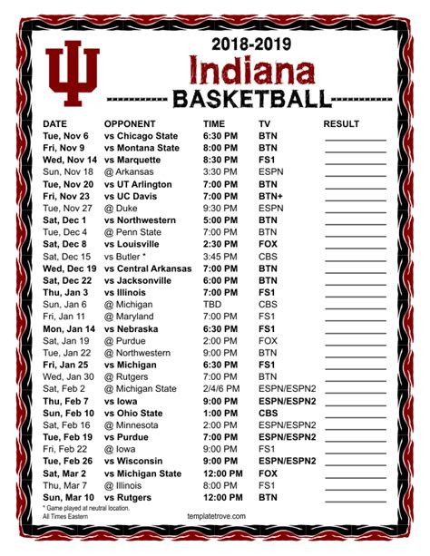 indiana hoosiers football schedule